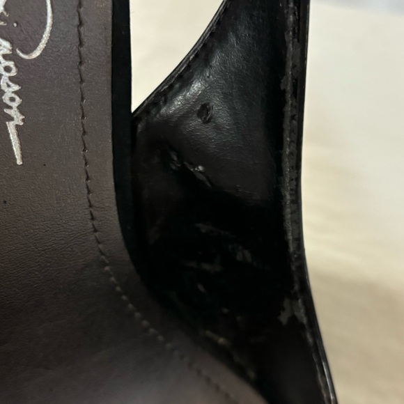 Jessica Simpson black patent leather platform heels. Heel 6”, size 9 - Picture 7 of 7